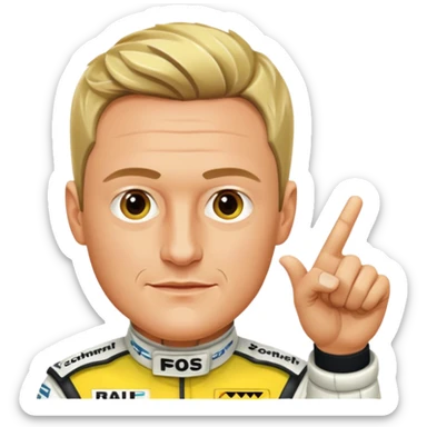 Ralf Schumacher pointing at Ralf Schumacher like in the spiderman meme sticker