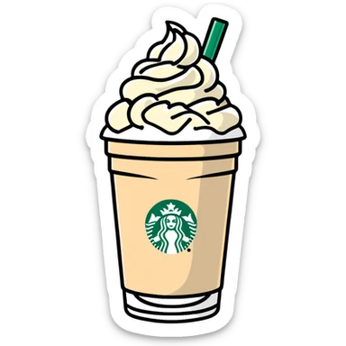 Starbucks frappuccino with whipped cream sticker