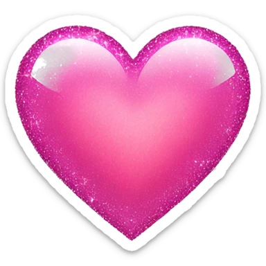 Pink heart with sparkle sticker