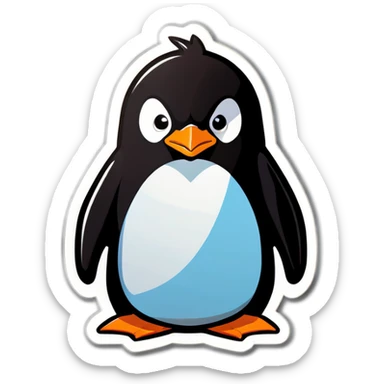 An angry penguin sticker