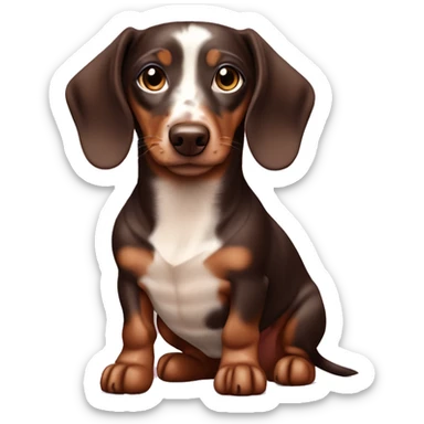 Chocolate and tan Merle mini dachshaund sticker