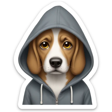 Dog wearing hoody sticker