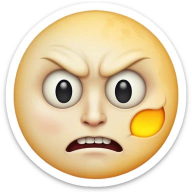 Mad moon face emoji sticker