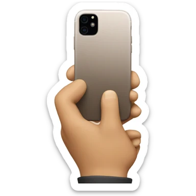 beige Iphone in hand sticker