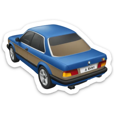 a bmw car with an imperial blue color sticker