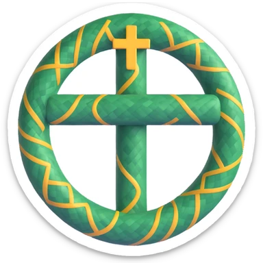 3D circular pattern, green-red, cross and snake motif, Alfa Romeo style, without brand name sticker