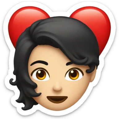 Coeur noir et rouge  sticker