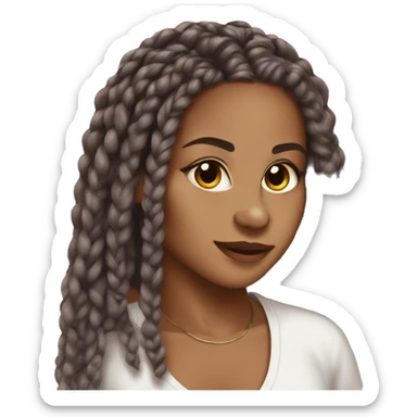 Brownskin, box braids  sticker