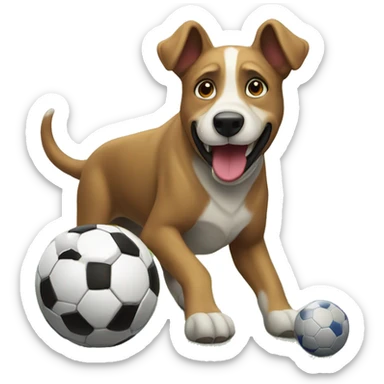 Perro jugando futbol sticker