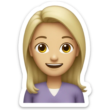 crea un avatar de una mujer dentista, con pelo castaño claro, ojos verdes y preocupada  sticker