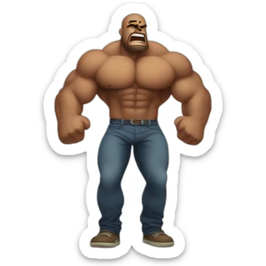 Big Buff guy beating up Children sticker