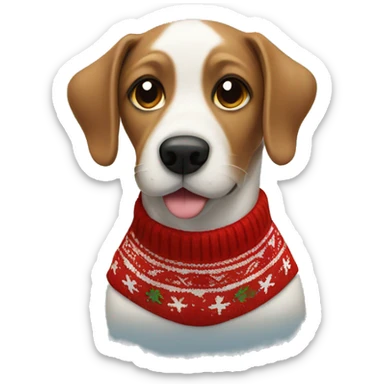 Dog wearing a christmas sweater  sticker