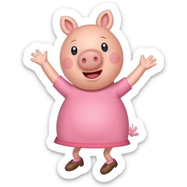 Peppa pig doing the griddy sticker