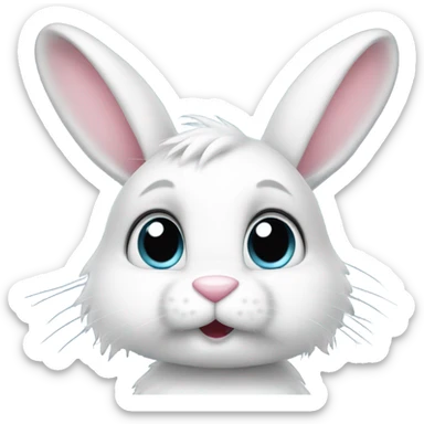 White Bunny blowing kisses sticker