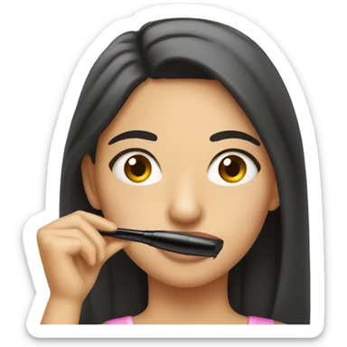 girl putting on mascara  sticker