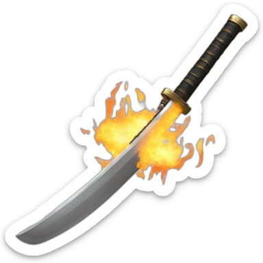 katana en feu sticker
