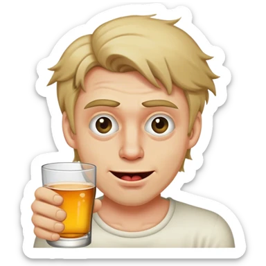 dark blonde drunk crazy guy sticker