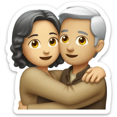 Couple hugging sticker