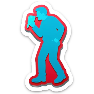Man peeing his pants sticker