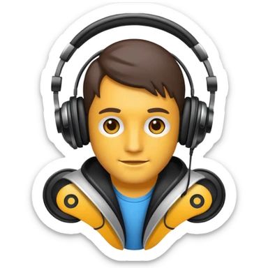 DJ with headphones sticker