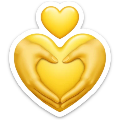 hand shake + yellow small Heart sticker