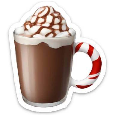 Candy cane hot chocolate sticker