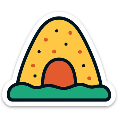 ant hill, colorful outlined icon sticker