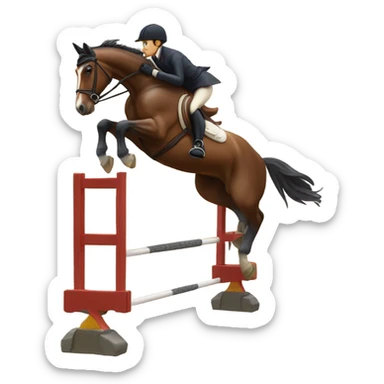 horse jumping with à rider sticker