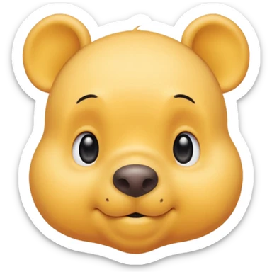 winee the pooh with yellow pastel skin cute and with no body no shirt only the head sticker