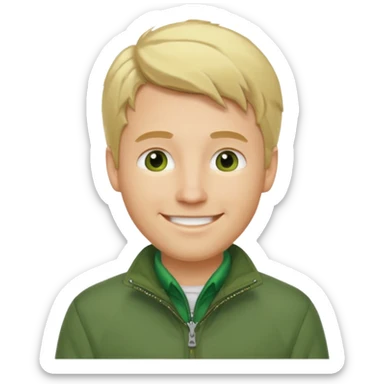 james silent hill a man with blonde hair and green jacket sticker