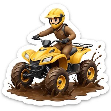Atv driving through mud sticker
