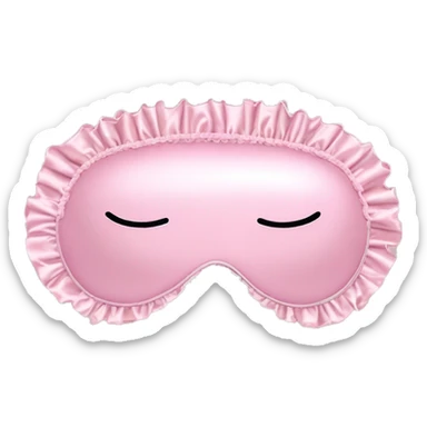 Light pink Frilly satin sleep mask  sticker