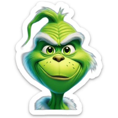 The grinch blue sticker