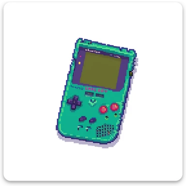 Classic Game Boy handheld console at a half turn angle sticker