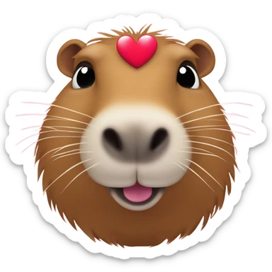 Capybara dando un corazón con sus manos mientras se enoja sticker