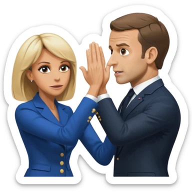 Emmanuel Macron se faisant gifler par Brigitte macron sticker