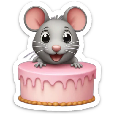 Rat on a cake sticker