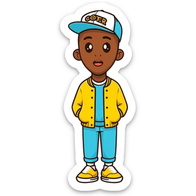Tyler the Creator hip hop artist with creative style sticker