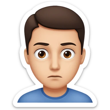 Sideways eyes face looking slightly concerned sticker