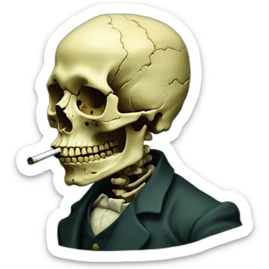 Van Gogh Smoking Skull sticker