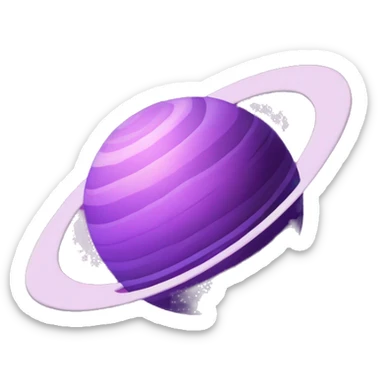 heart shape purple saturn planet sticker