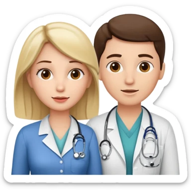 woman talks with doctor sticker