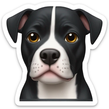 black pitbull terrier mix with a white stripe sticker