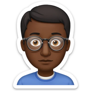 Emoli hombre con lentes poco cabello negro y nariz grande sticker
