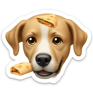 Dog eat pita sticker