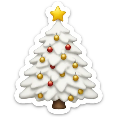 A white Christmas tree sticker