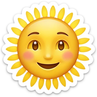 smiling face with sunshine sticker