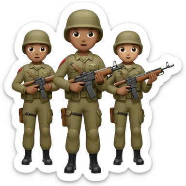 Marching soldiers with m16a4s rifles sticker