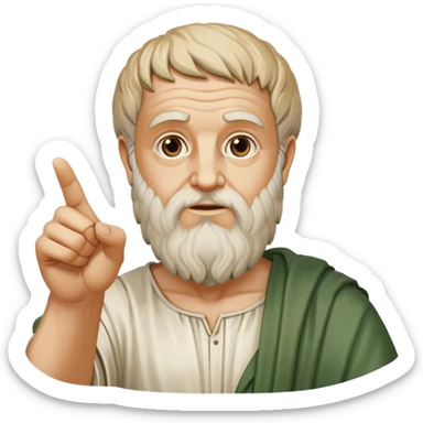 Plato pointing upward inspired by Raffaello's School of Athens sticker