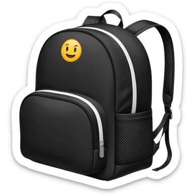 sac a dos de sport noir sans motif et uni sticker